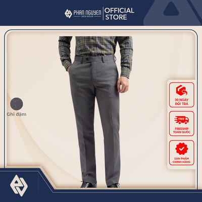Quần âu nam Phan Nguyễn, chất liệu cao cấp, mềm mại, ít nhăn, thoải mái, form slim fit QVL.870