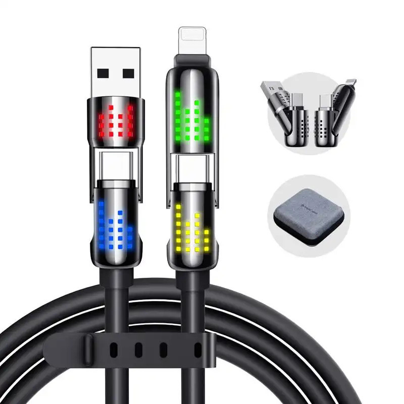 Cáp đa thiết bị MAGIC JOHN 4 trong 1 mới 240W Sạc tốc độ cao RGB Lightxpxcilkd2