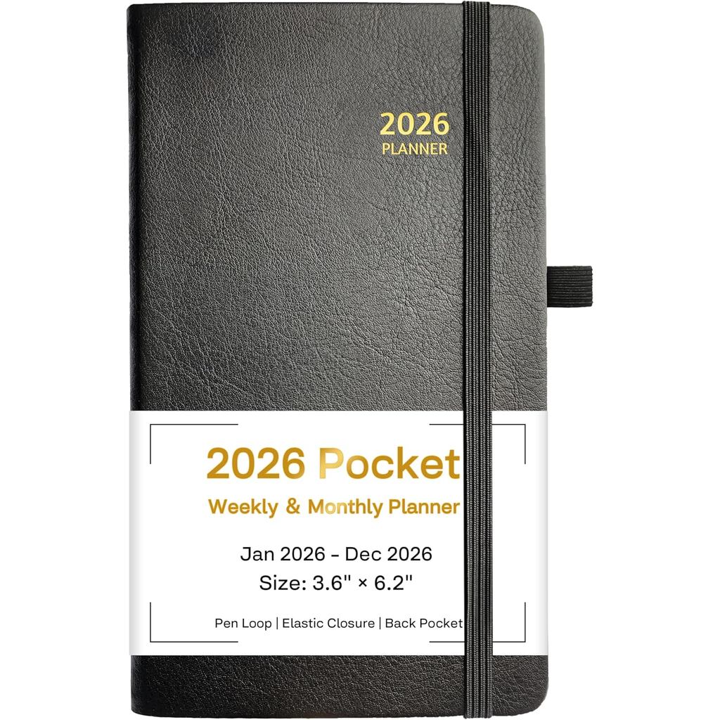 2026 Planner, Công cụ lập kế hoạch hàng tuần & hàng tháng 2026, Jan 2026 – Dec 2026, 3.6 "x 6.2", Vỏ
