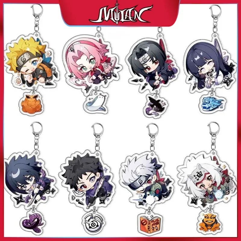 Móc khóa Naruto Anime mô hình Mica Acrylic nhân vật Naruto Sasuke Kakashi Itachi Chibi trang trí bal