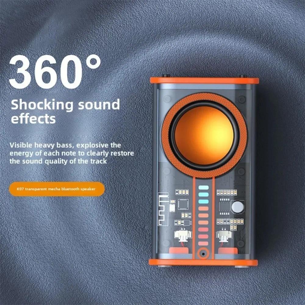 Không Dây Pháo Thép Nhỏ RGB Chiếu Sáng Nhịp Điệu Loa Siêu Trầm Mini Sáng Tạo Loa Mới K07 Loa Bluetoo