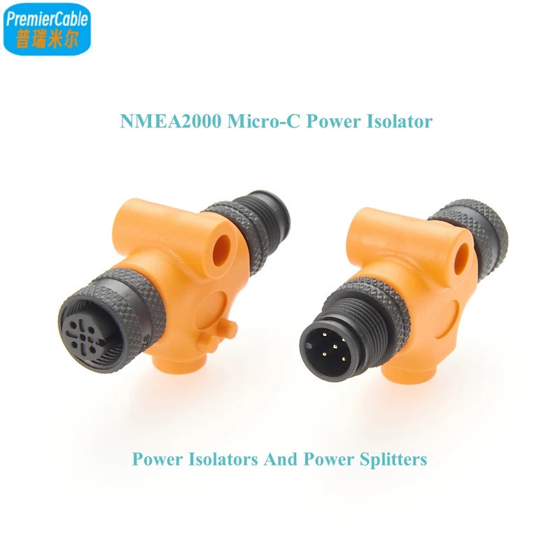 NMEA2000 Micro-C Mạng Cách Điện IP67 N2K M12 Đầu Nối Nam Đến Nữ Cho Thuyền Biển GPS Tương Thích 010-