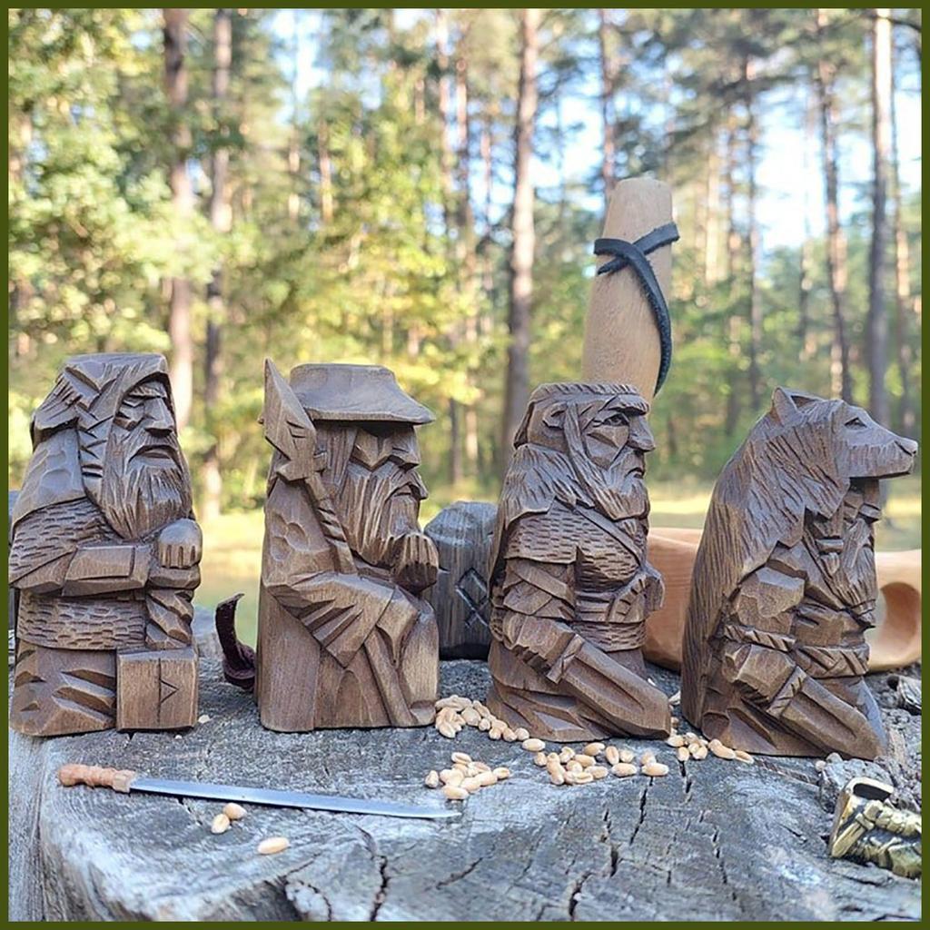 Barbarian Viking Tượng Nhựa Bắc Âu Tượng Viking Odin Bắc Âu Thần Tượng Nhựa Hình Barbarian Viking Tư