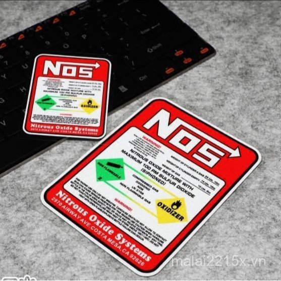 Đua Xe Miếng Dán NOS Nitric Oxide Hệ Thống Miếng Dán Điều Chỉnh Đua Xe Vinyl Xe Máy Địa Hình Đua Mô 