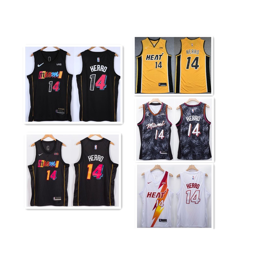 Áo Jersey Kỷ Niệm 75 Năm Miami Heat - Số 14 Taylor Hero Thêu - Áo Đồng Phục Bóng Rổ