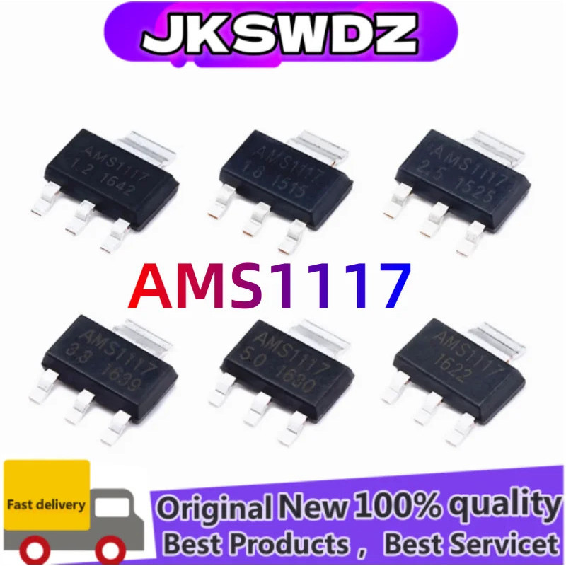 10-50 Chiếc AMS1117 1.2V 1.5V 1.8V 2.5V 3.3V 5V ADV LM1117 1117 Bộ Điều Chỉnh Điện Áp Tuyến Tính SOT