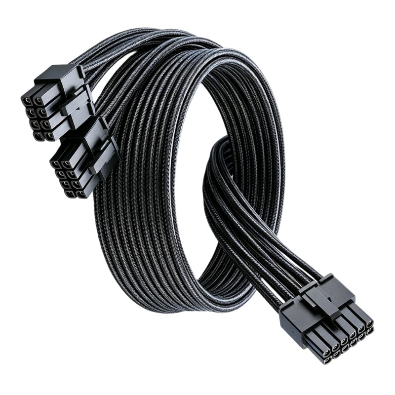 QUU 12VHPWR Power Double 8Pin đến 16Pin Card Kết Nối Cáp Có Kết Cấu
