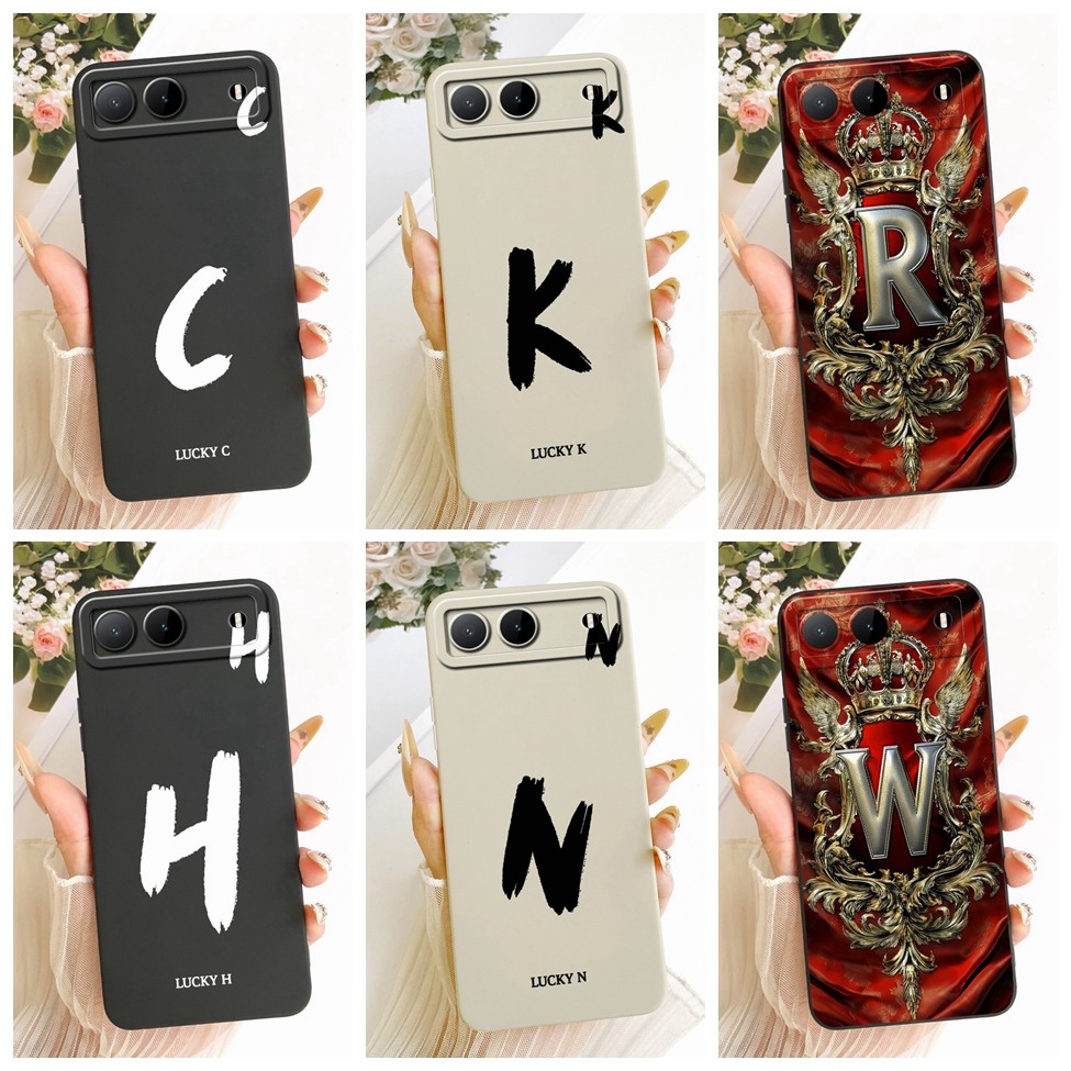 Dành Cho Tecno Spark 40 5G Ốp Lưng Chữ A-Z Sang Trọng Thời Trang Cool Crown Vỏ Điện Thoại Silicon Ch