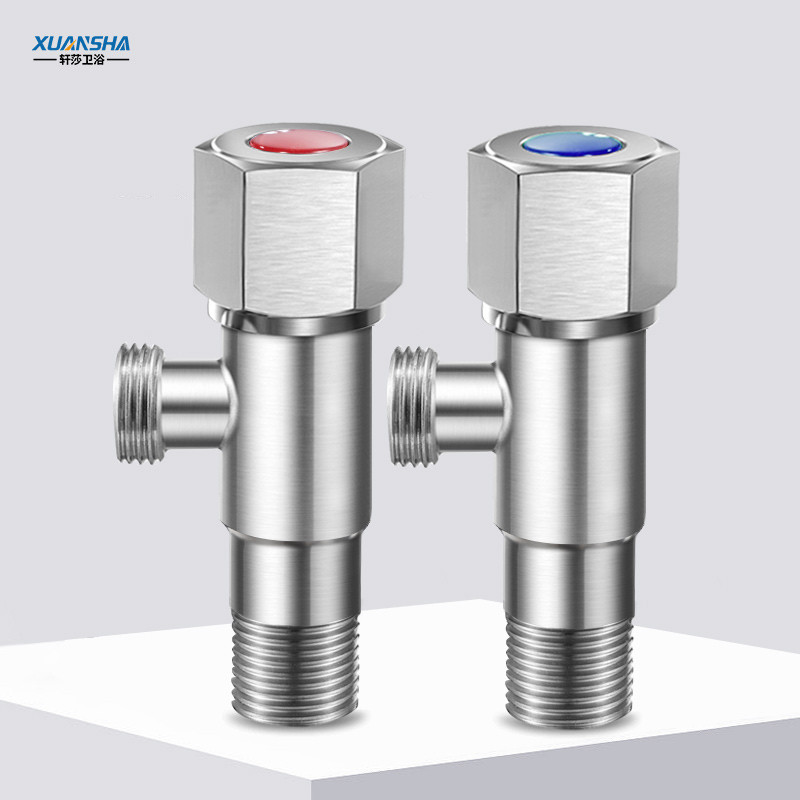 Thép không gỉ 304 Tam Giác Van Vòi Công Tắc Phòng Tắm Nước Nóng 4 Điểm Van Góc Mở Rộng Van Chặn Nước