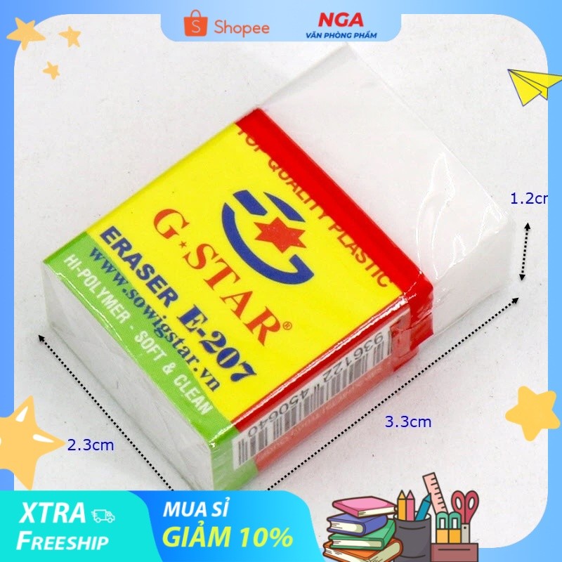 [MUA SỈ GIẢM 10%] [COMBO 5 CỤC] Gôm bút chì G-Star E-207 màu trắng