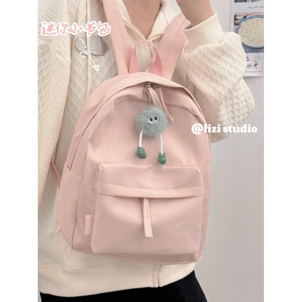 balo đi học balo đi học nữ Schoolbag Nữ Sinh Đơn Giản Phù Hợp Với Mini Học Sinh Đại Học Ba Lô ins Họ