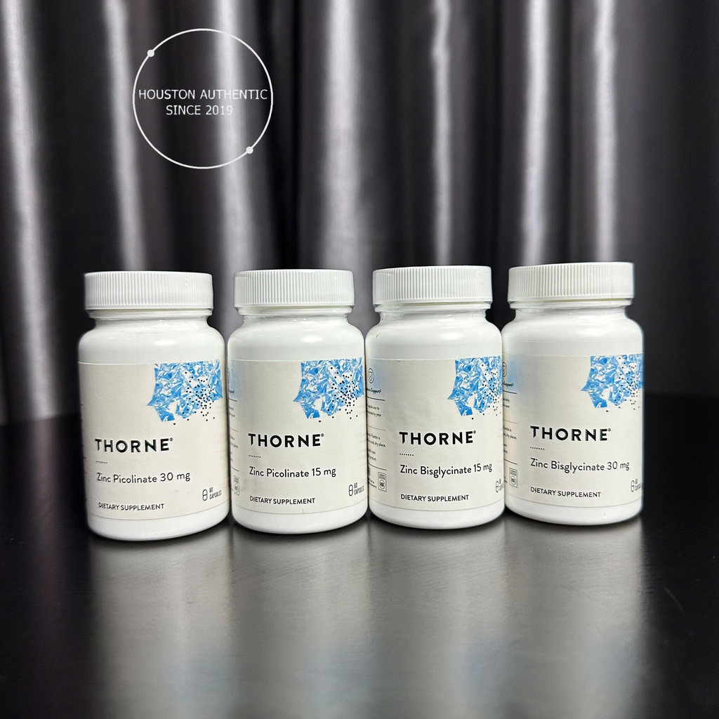 [ Hỏa Tốc ] Viên uống bổ sung kẽm Thorne ZinC Bisglycinate , Picolinate 30MG 60 viên
