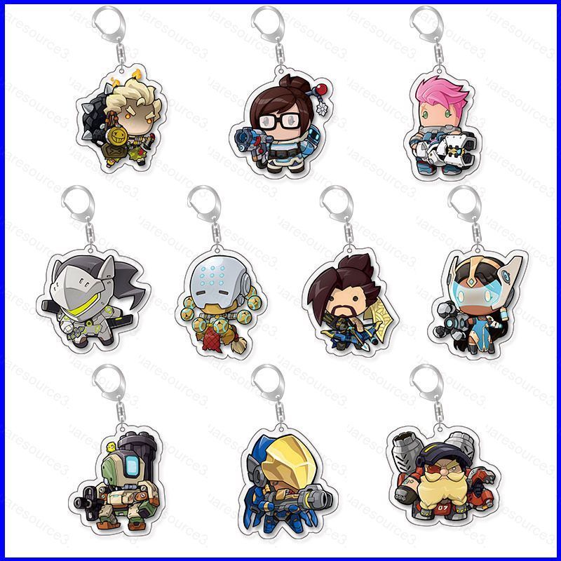 SQ3 Overwatch Shimada Genji Hanzo DVA Tracer Cole Cassidy acylic Móc khóa túi móc khóa mặt dây chuyề