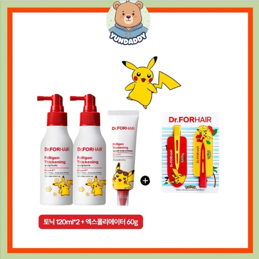 [Tiến sĩ FORHAIR] Pokemon Dr.FORHAIR Da Đầu Tonic Hair Volume Care 120ml + 120ml Double Set