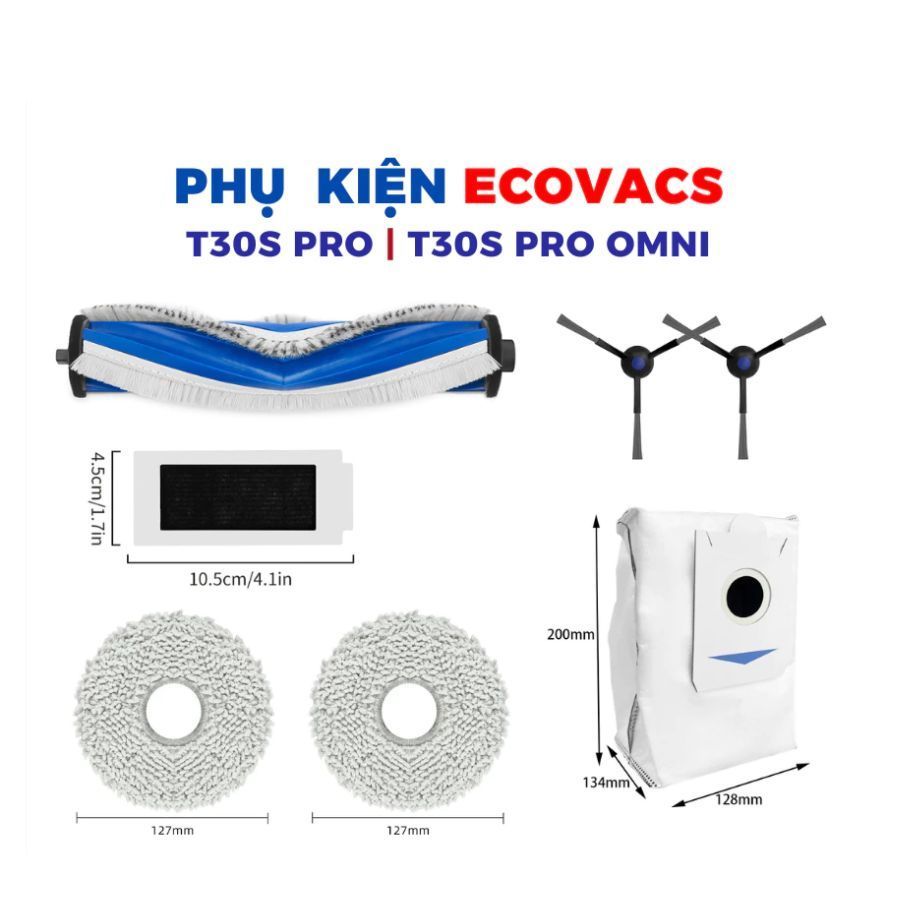 Phụ kiện Robot hút bụi Ecovacs T30s T30s Combo T30s Pro 2025 _ Phụ kiện thay thế