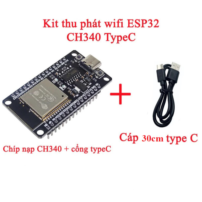 ESP32 30 chân TYPE-C USB CH340C WiFi+ Bluetooth Lõi Kép ESP32-Devktec-32 ESP#linkiendientu