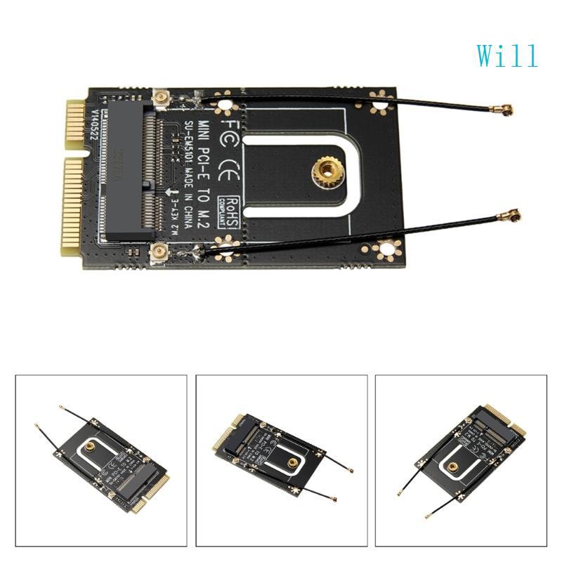 Bộ chuyển đổi Wifi Will M2 NGFF M2 NGFF A + E sang Mini Pcie Pci-Express Bộ chuyển đổi thẻ Wifi