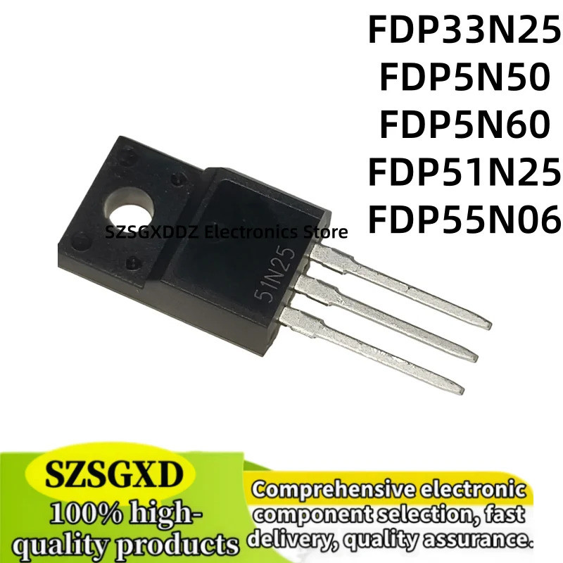 5 Chiếc FDP5N50 5N50 FDP5N60 5N60 FDP51N25 51N25 FDP55N06 55N06 FDP33N25 33N25 TO-220F Hiệu Ứng Trườ