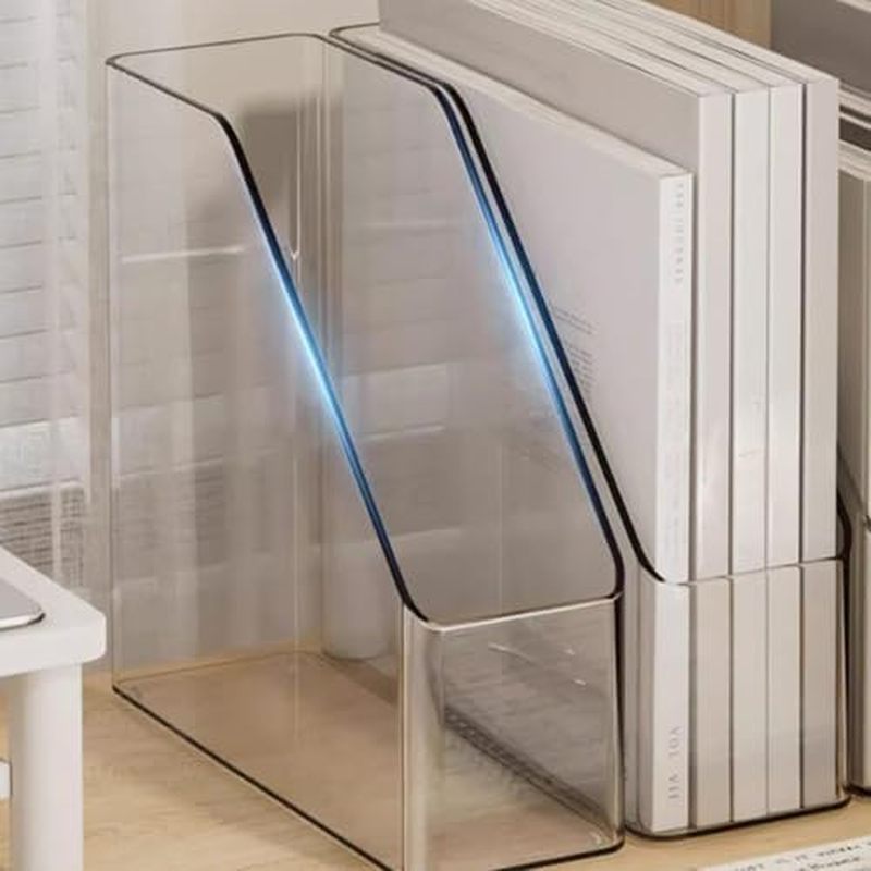 Vertical Magazine File Holder, Clear File Organizer Desk Organizer and Storage Bins Holding for Maga