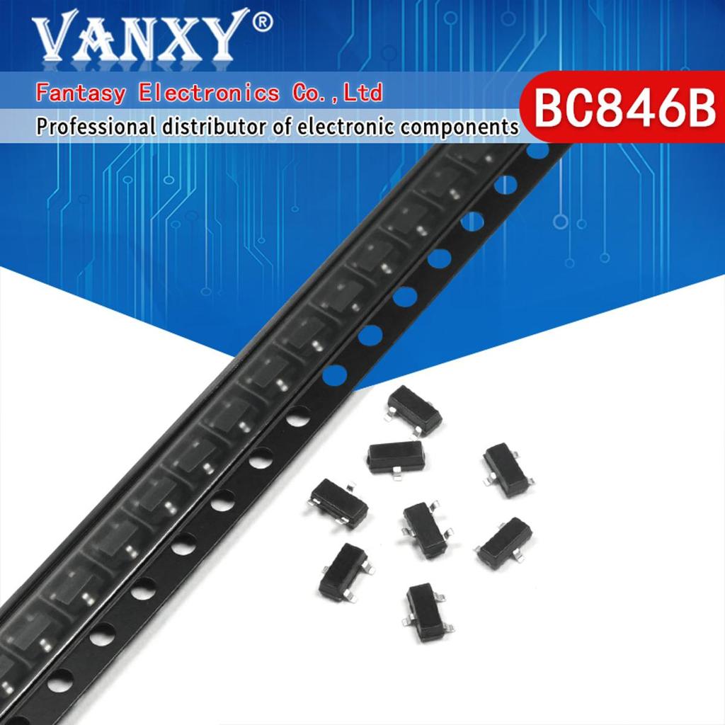 100 CÁI BC846B SOT23 BC846B SOT 846B SMD SOT-23 1B bóng bán dẫn mới