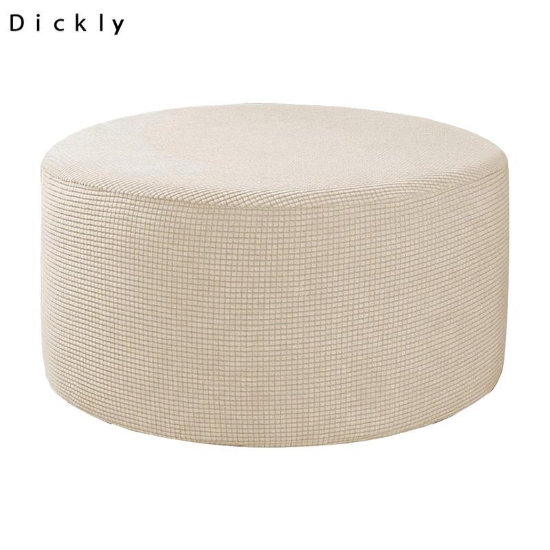 Ottoman Slipcover Footstool Cover Round Stool Cover Cube Ottoman Co Giãn Bảo Vệ Vải Jacquard Mềm Bền