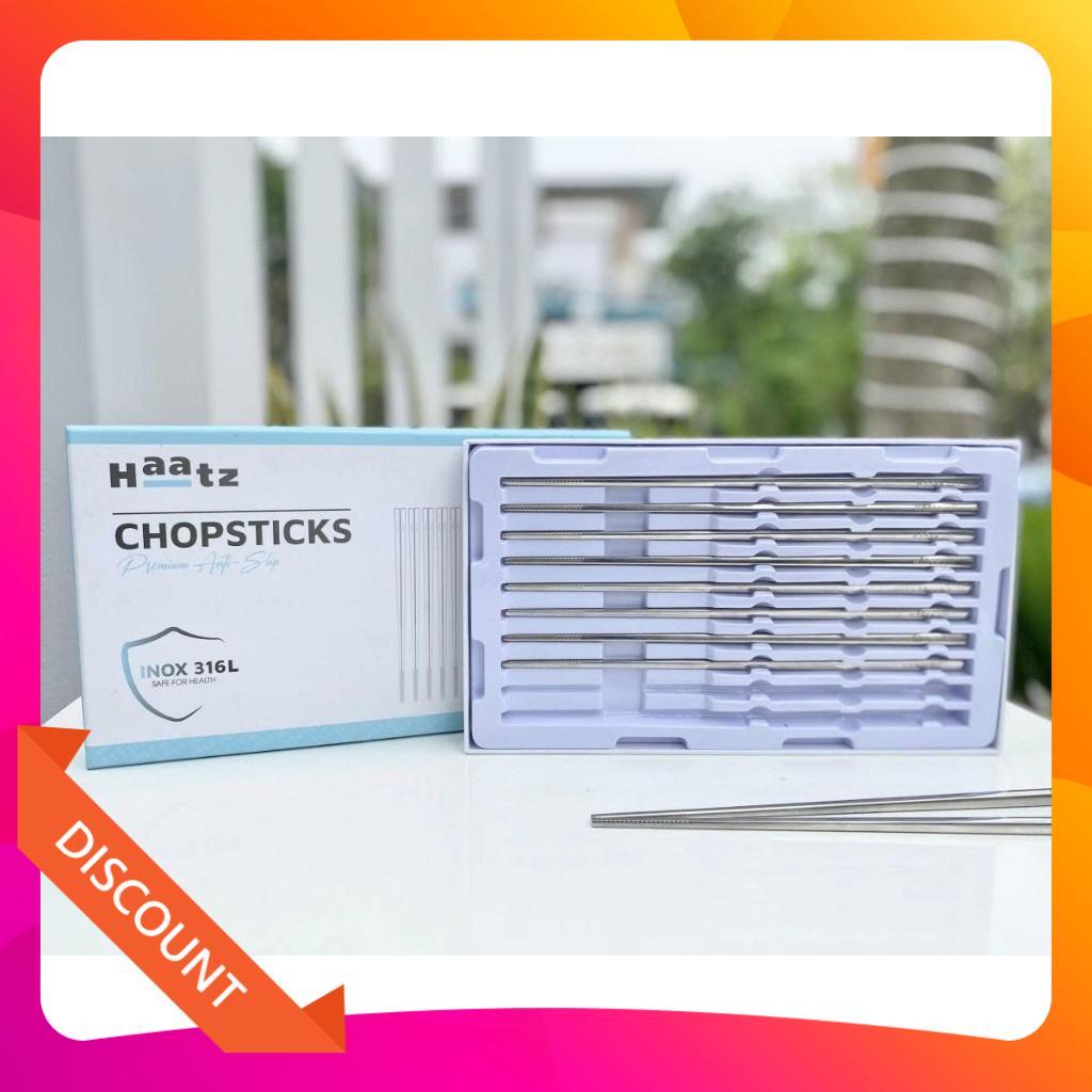 Bộ 10 đôi đũa inox 316L Haatz Hàn Quốc CIM316 bảo hành 24 tháng