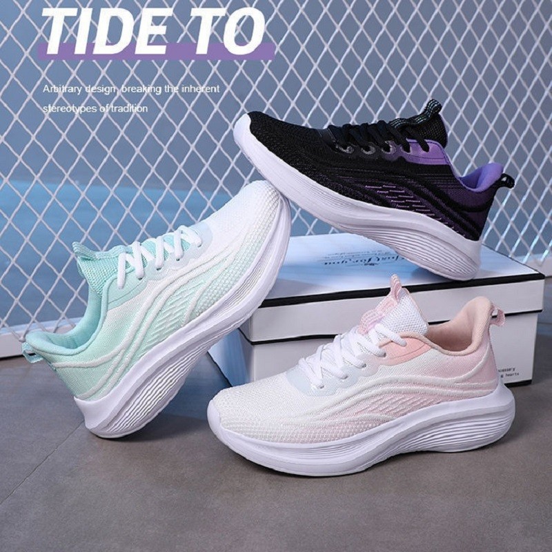 giày thể thao nữ sneaker giày thể thao nữ độn đế Mùa Xuân Mùa Hè Giày Thể Thao Nữ Giày Chạy Bộ Lưới 