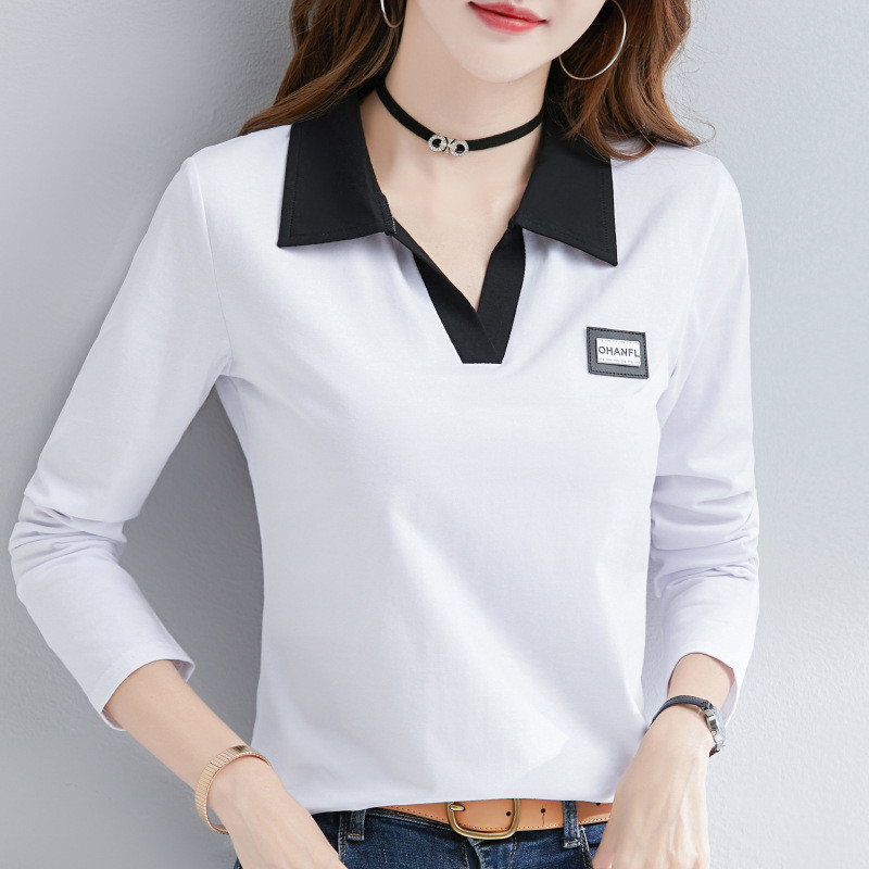 T-shirt Women's Long Sleeve 2026 Autumn Fashion Shirt Women's New Belly-Covering Fat Hiding Top Age 