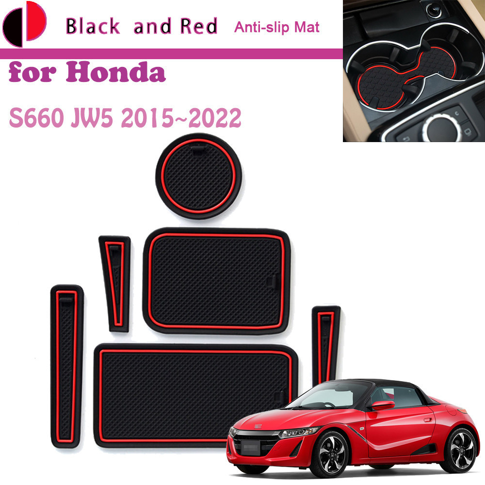 Thảm Cao Su Cửa Rãnh Cốc Cho Xe Honda S660 JW5 2015 ~ 2022 2016 2017 Đệm Cổng Lưu Trữ Khe Cắm Coaste