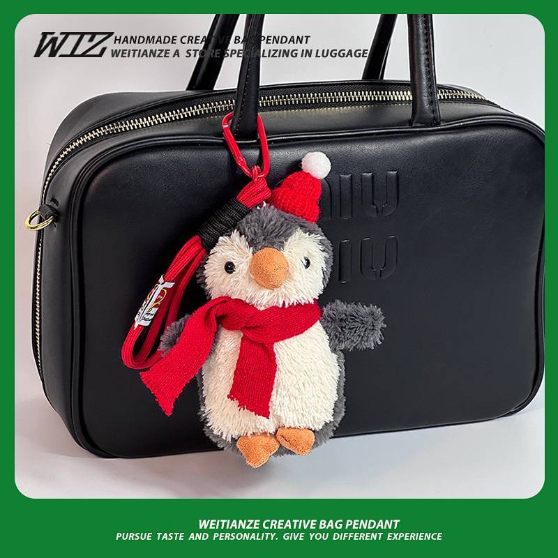 INS Cute Little Penguin Plush Bag Ornaments Carrying Strap Pendant Keychain rkVw