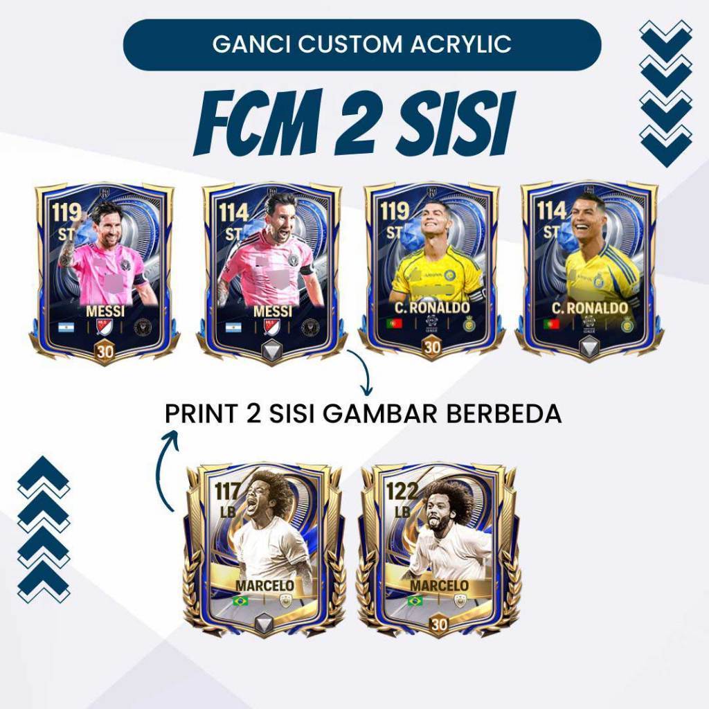 GANTUNGAN FC MOBILE PREMIUM ACRYLIC 2-SIDED KEYCHAIN | FC MOBILE CARD 25 | FCM CARD FOOTBALL UPDATE