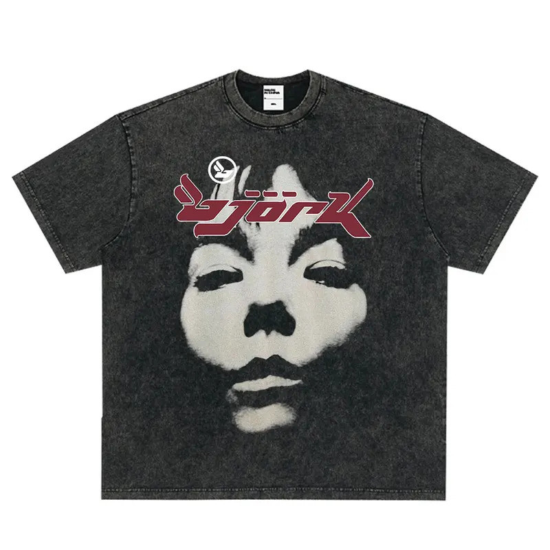 Bjork Army of Me Aphex Đôi Áo Phông Hip Hop Dạo Phố Vintage Cotton Nam Nữ Quần Áo Tay