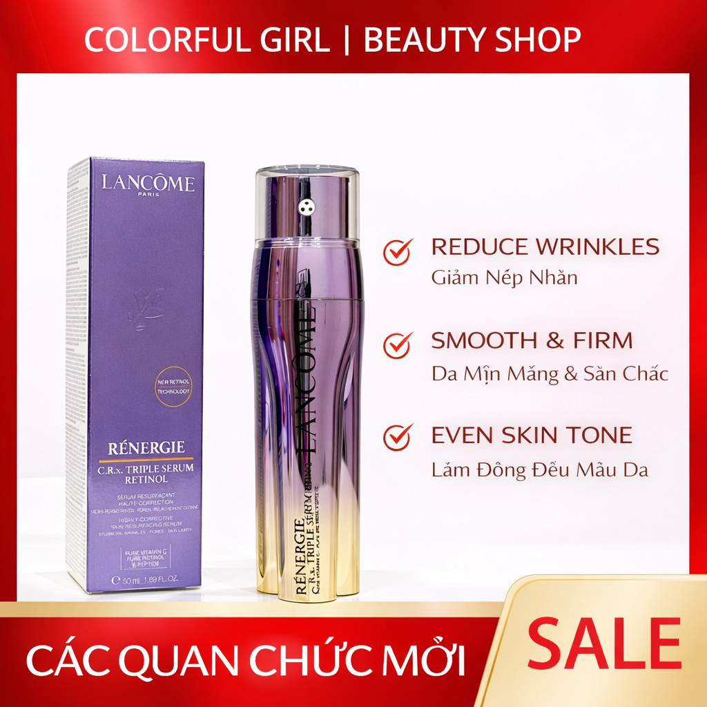 Tinh chất tươi 3 lõi chống lão hóa 𝖫𝖠𝖭𝖢𝖮𝖬𝖤 𝖱𝖤𝖭𝖤𝖱𝖦𝖨𝖤 C.R.x 𝖳𝖱𝖨𝖯𝖫𝖤 𝖲𝖤𝖱𝖴𝖬 𝟧𝟢𝗆𝗅