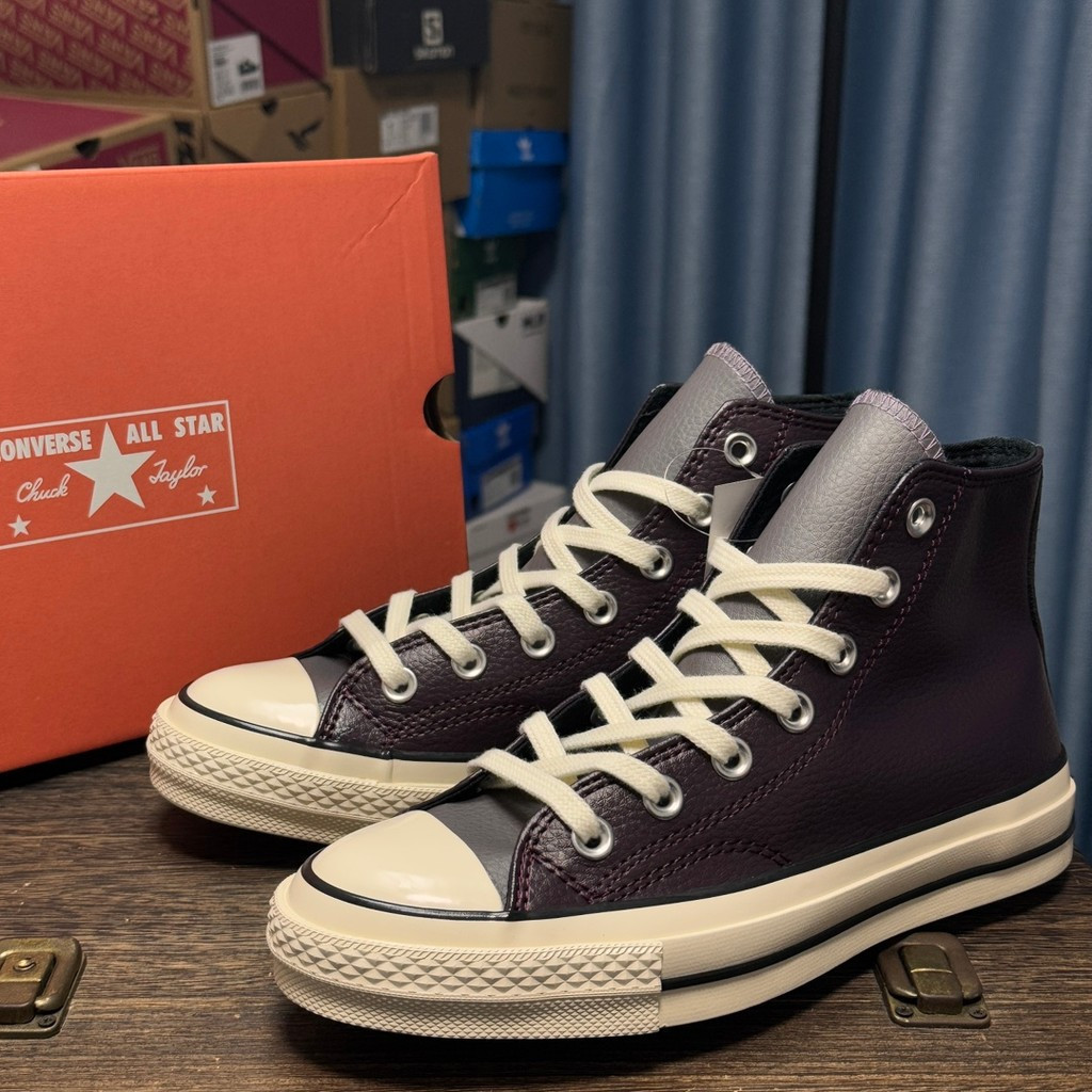 Giày vải cao cấp Converse Chuck 70s bằng da Burgundy