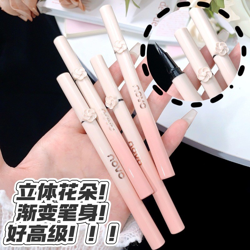 NOVO Flower Smooth Ultra-Fine Liquid Eyeliner Pen Chống thấm mồ hôi Chống nhòe Không phai Người mới 