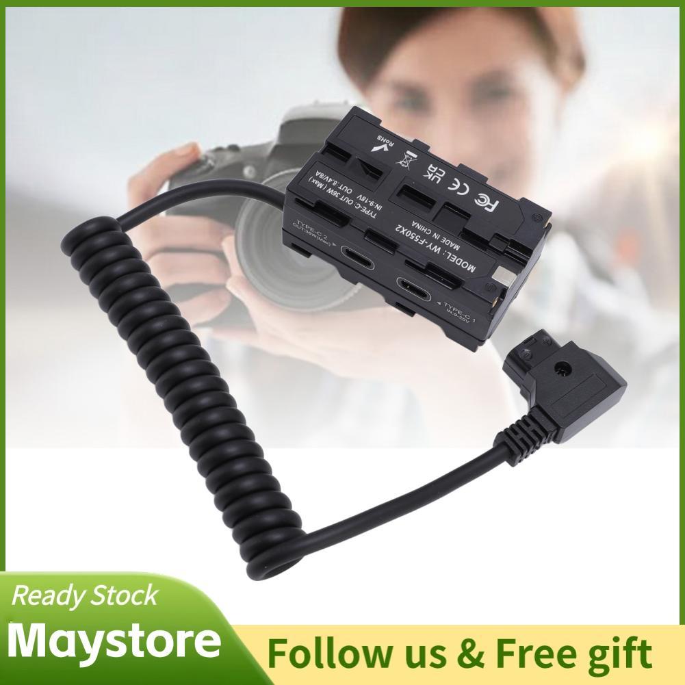 Maystoree Maystoree D TAP sang 2 Mặt Giả Pin Tập Cuộn Cáp Nguồn NP F Adapter cho F550 F750 F970 Pin