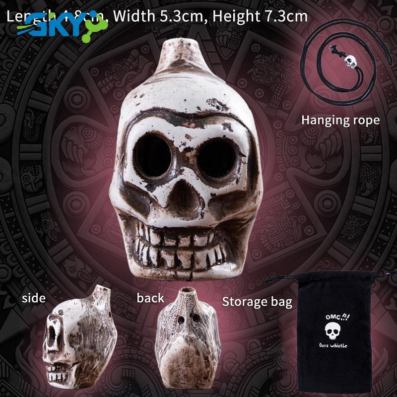 GKY Oril Aztec Death Còi To La hét Aztec Death Còi Mới Lạ Skeleton Còi Halloween Dự Tiệc Cung Cấp Pr