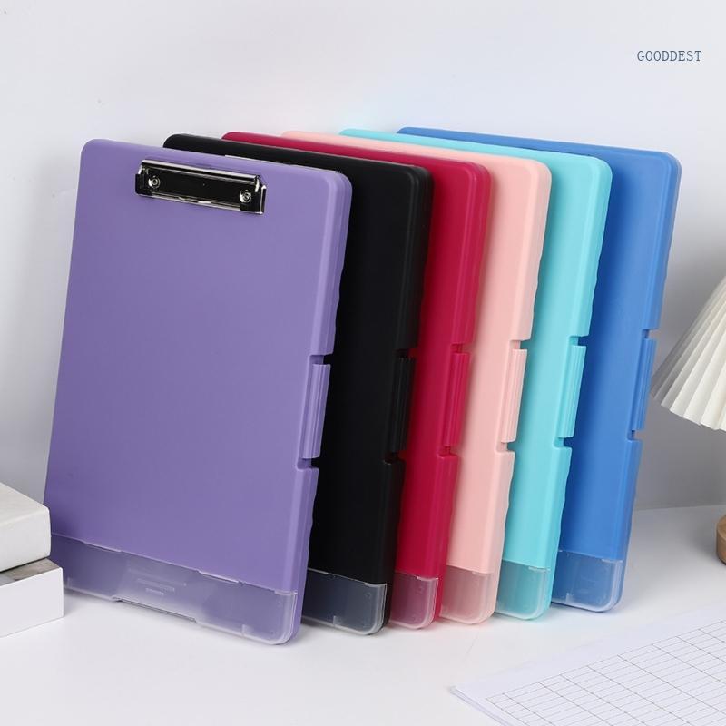 GOO Letter Size Hội Nghị Clipboard Với Kẹp Kim Loại 14X9 84Inch Clipboard Nhựa Có Hộp Đựng Tập Tin C