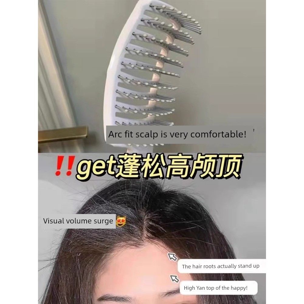 lược gỡ dối lược gỡ dối mini Influencer Cong Meniscus Oil Head Stylish Fluffy Hair Lược