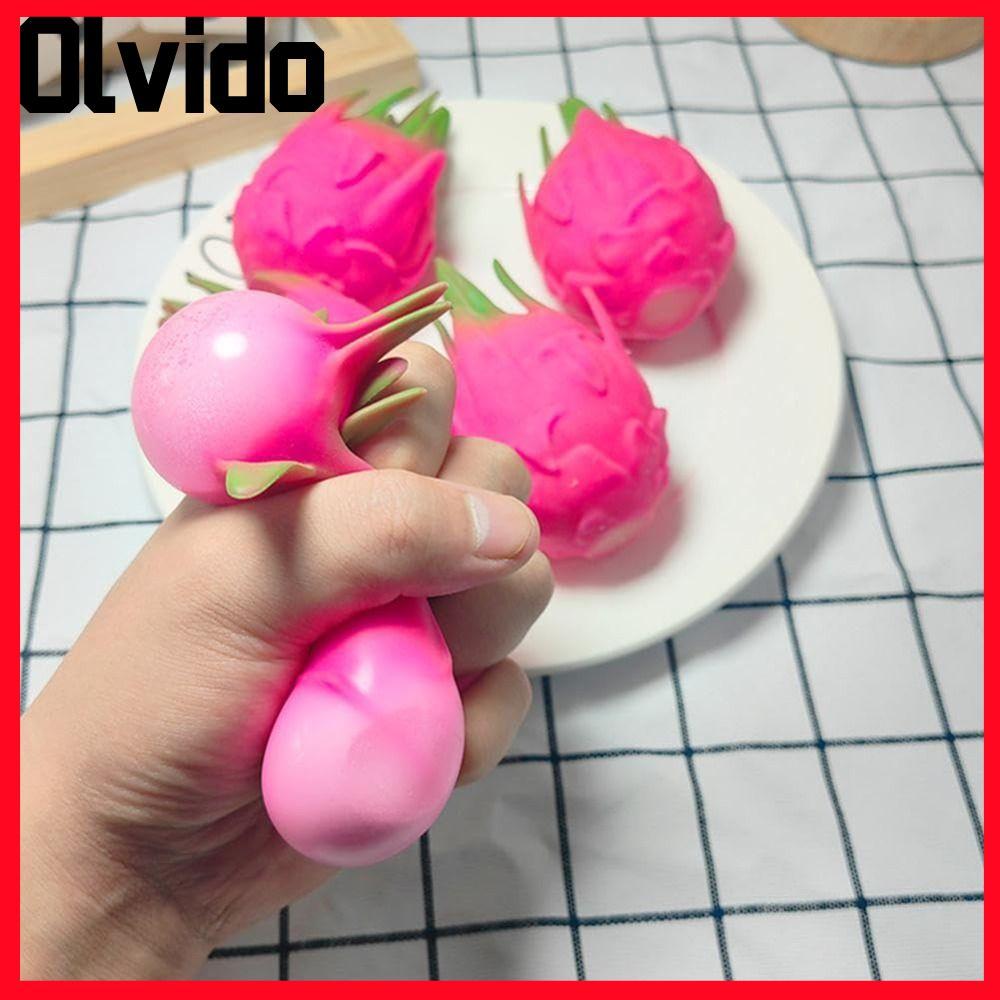 OLVIDO Dragon Fruit Squishy Toy, Trái cây rồng tăng chậm mềm mại Squishy Pinch Le, Quà tặng Thư giãn