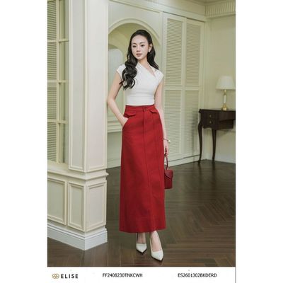 Jupe jeans A đỏ đô thiết kế Elise mã ES2601302BKDERD