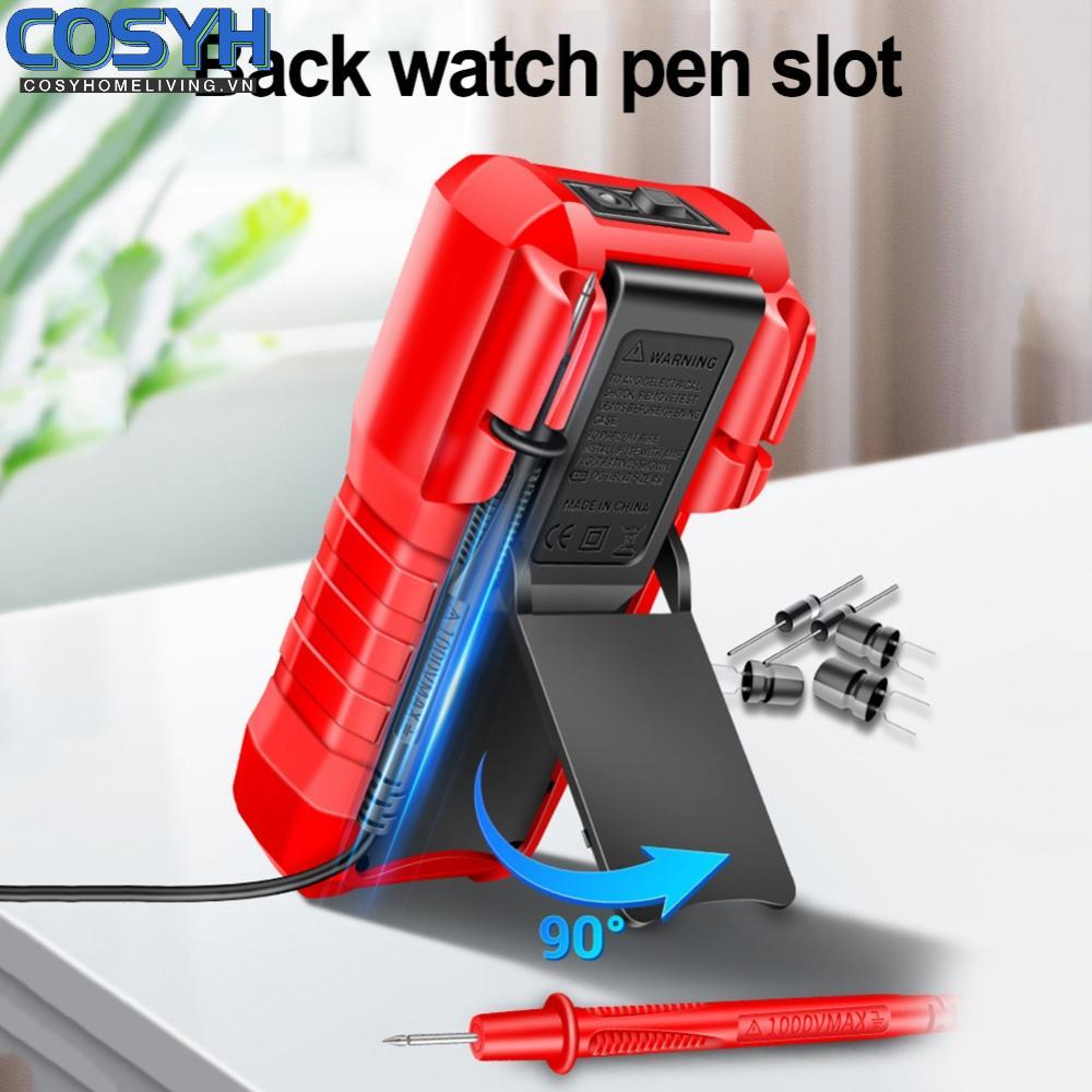 <cosyh>Digital Multimeter Backlit Display Built-in Flashlight Shockproof Silicone Case