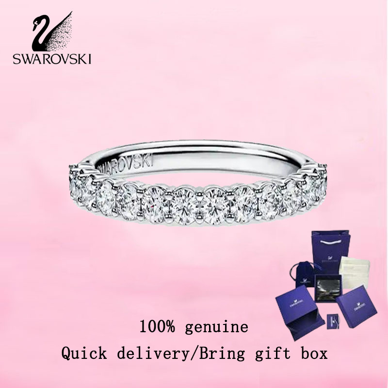 Swarovski  Women's fashion Ring S925 sterling silver round cut round edge with white diamonds 569770