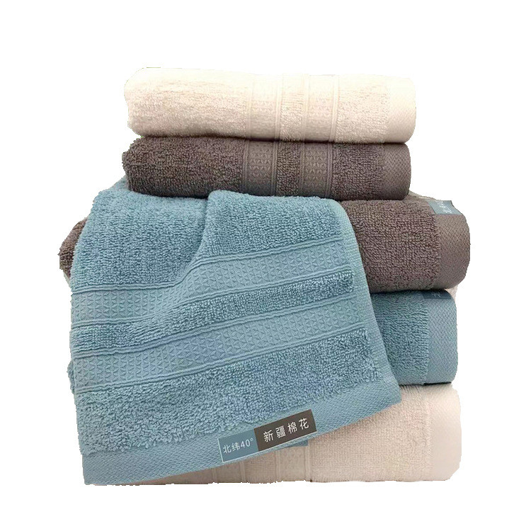 【Ready Stock】 Pure Cotton Plain Bath Towel Cotton Home Gifts Large Bath Towel Soft Water-Absorbing B