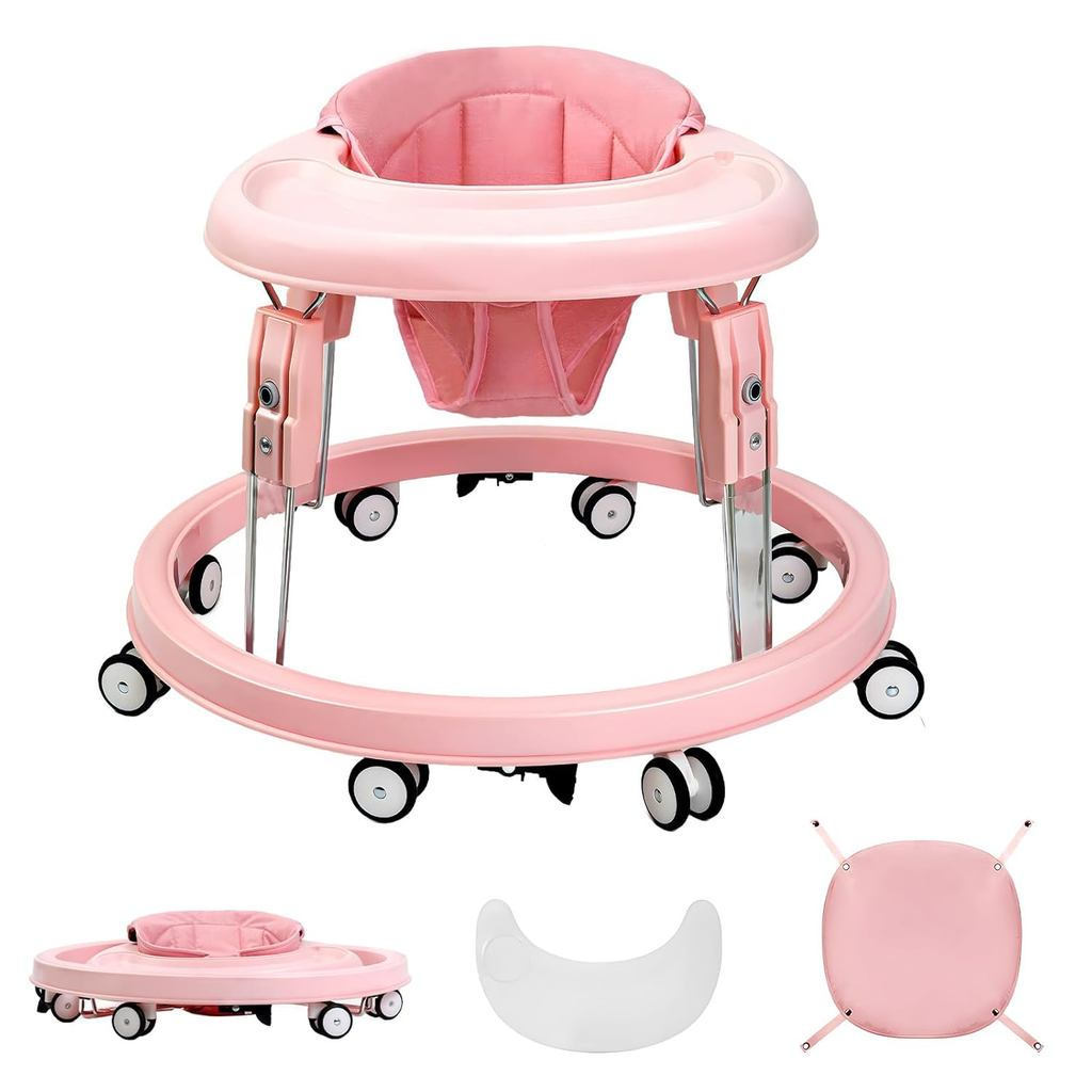 Xe tập đi có bánh xe, Xe tập đi gấp một cú nhấp chuột, Điều chỉnh chiều cao 7Gear, Với đĩa ăn tối lớ