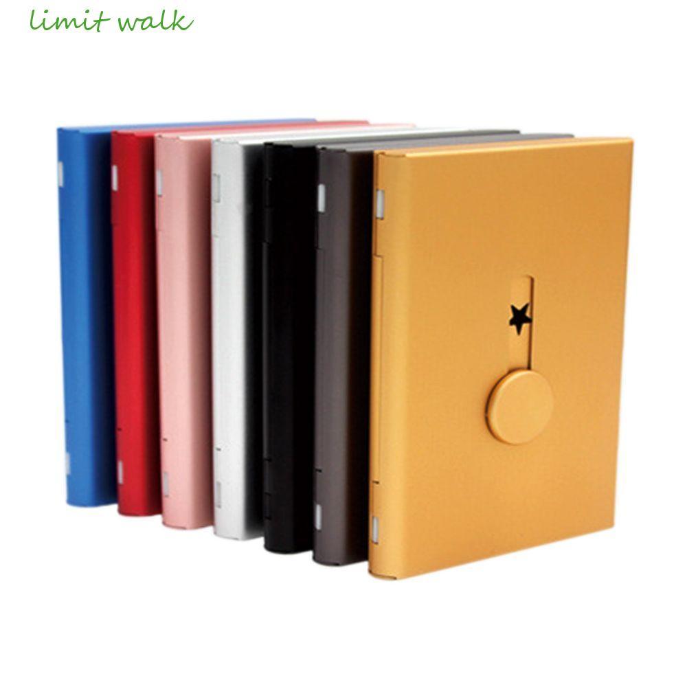 GIỚI HẠN WALK Thumb Slide Out Business Name Card Holder Women Wallet Box Hand Push Aluminium Scrub F
