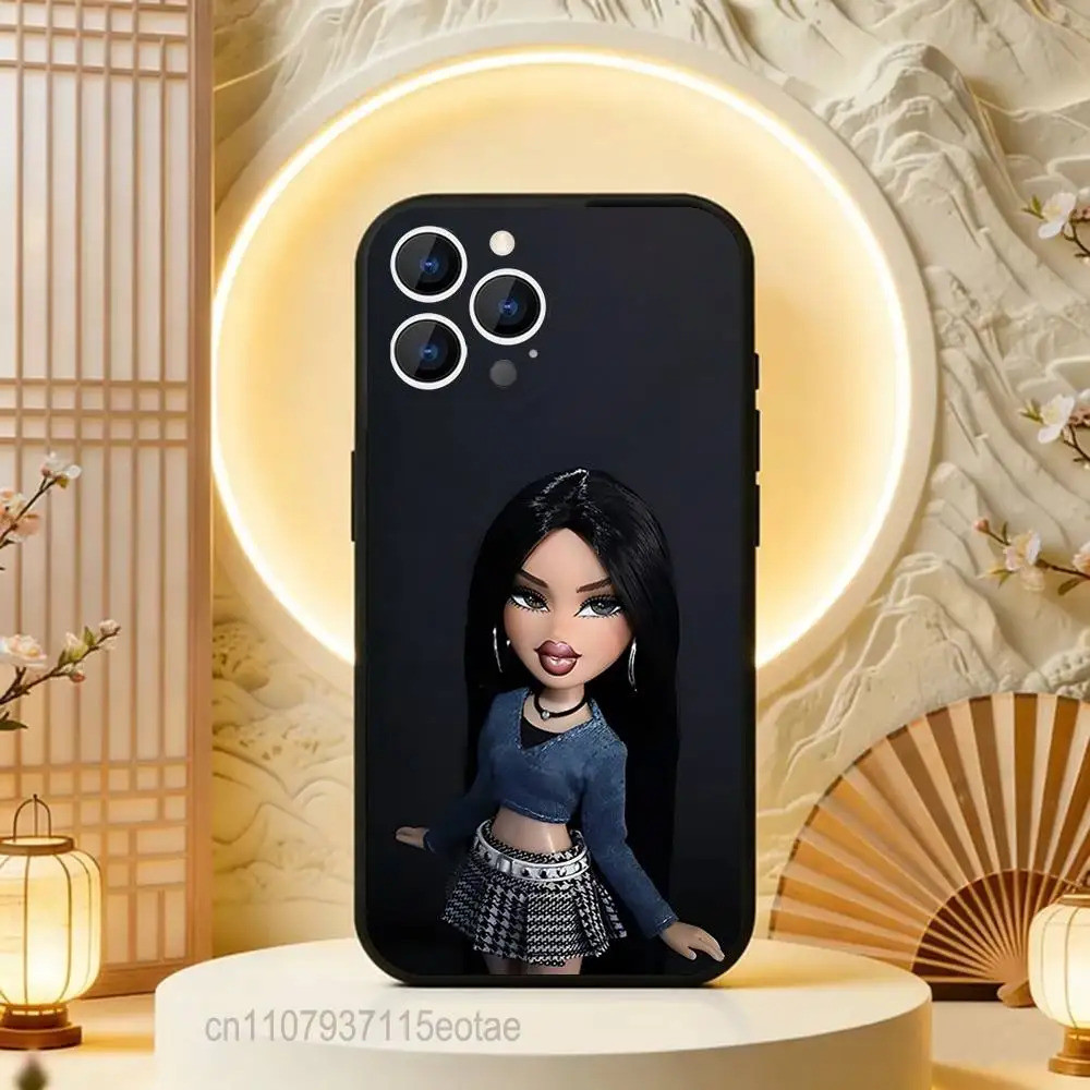 TP-2 Thời Trang B-Bratz DollS Màu Đen Mềm Dành Cho iPhone 17 13 14 15 11 16 12 Pro Max Pro Max Plus 