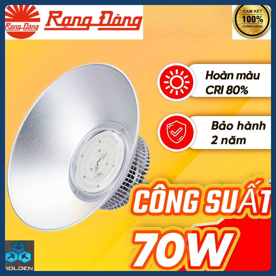 (Rạng Đông) Đèn led Highbay nhà xưởng 70W - Đèn chiếu công nghiệp -Tản nhiệt, chiếu sáng liên tục Mo