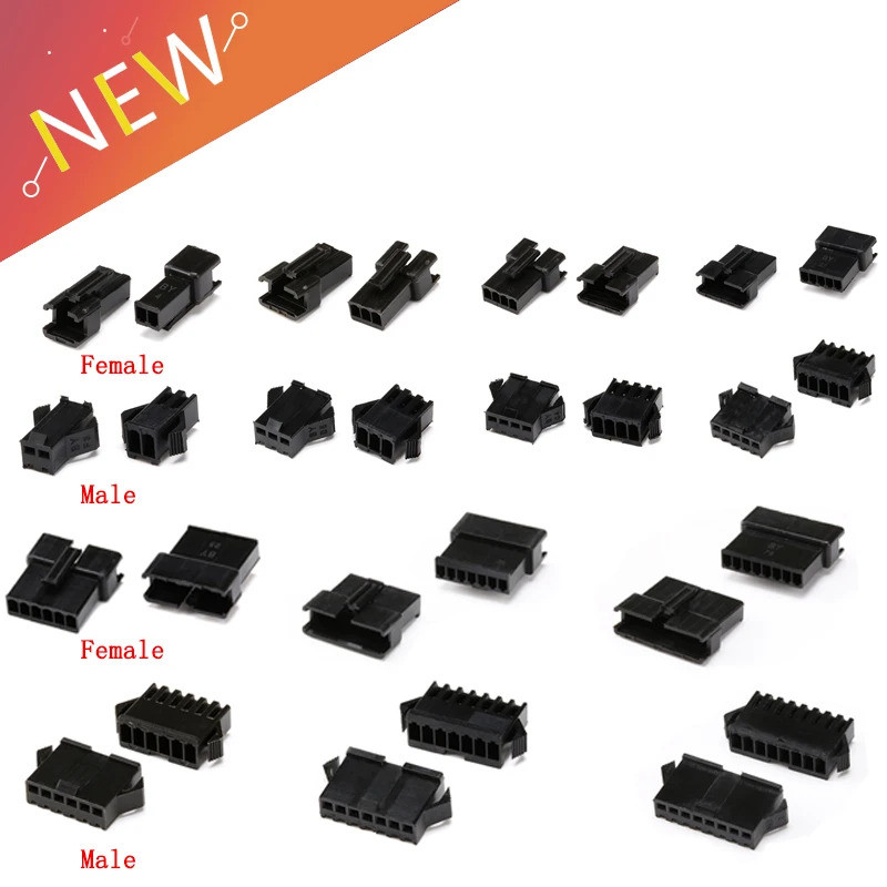 10 Cặp SM 2.54mm Pitch 2 3 4 5 6 7 8 Pin JST SM-2 / 3 / 4 / 5Y Nam & Nữ Đầu Cắm Vỏ Pin Header Crimp 