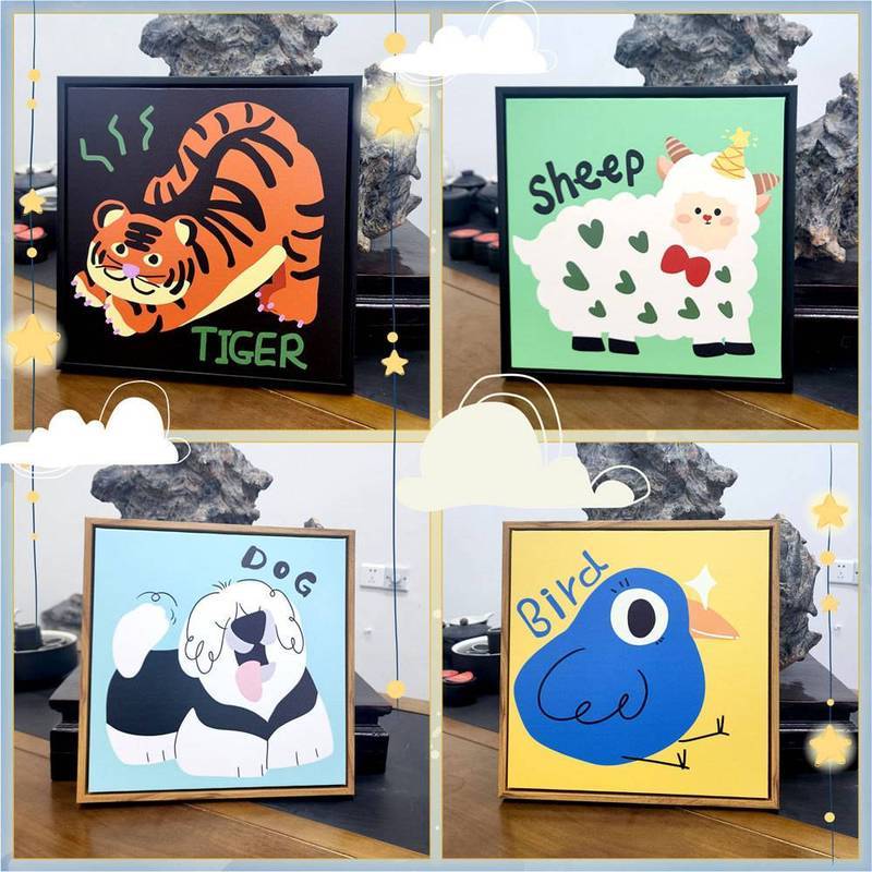 Fun Dopamine Animal Wall Art Ins Style Trang trí phòng ngủ Phòng trẻ em
